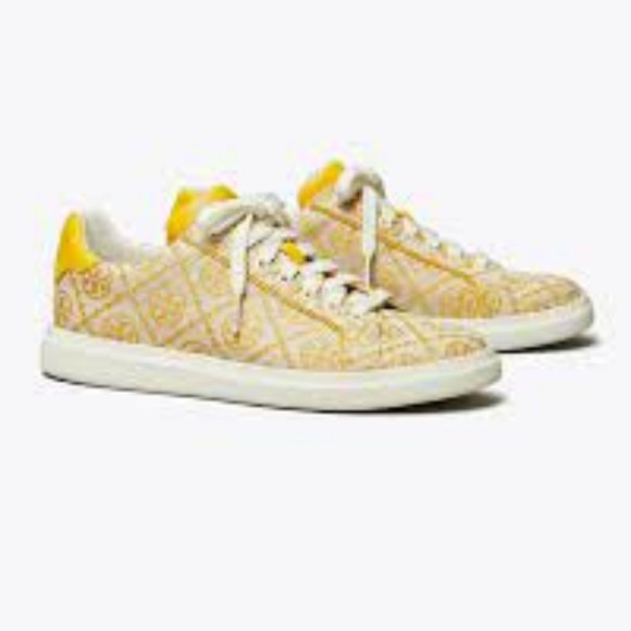 Tory Burch Shoes - Tory Burch $298 81249 Howell T- Monogram Jacquard Sneaker Goldfinch Sz 11 NIB!
